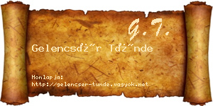 Gelencsér Tünde névjegykártya