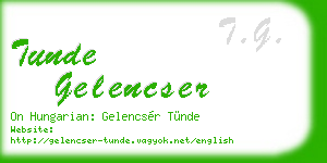 tunde gelencser business card