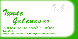 tunde gelencser business card